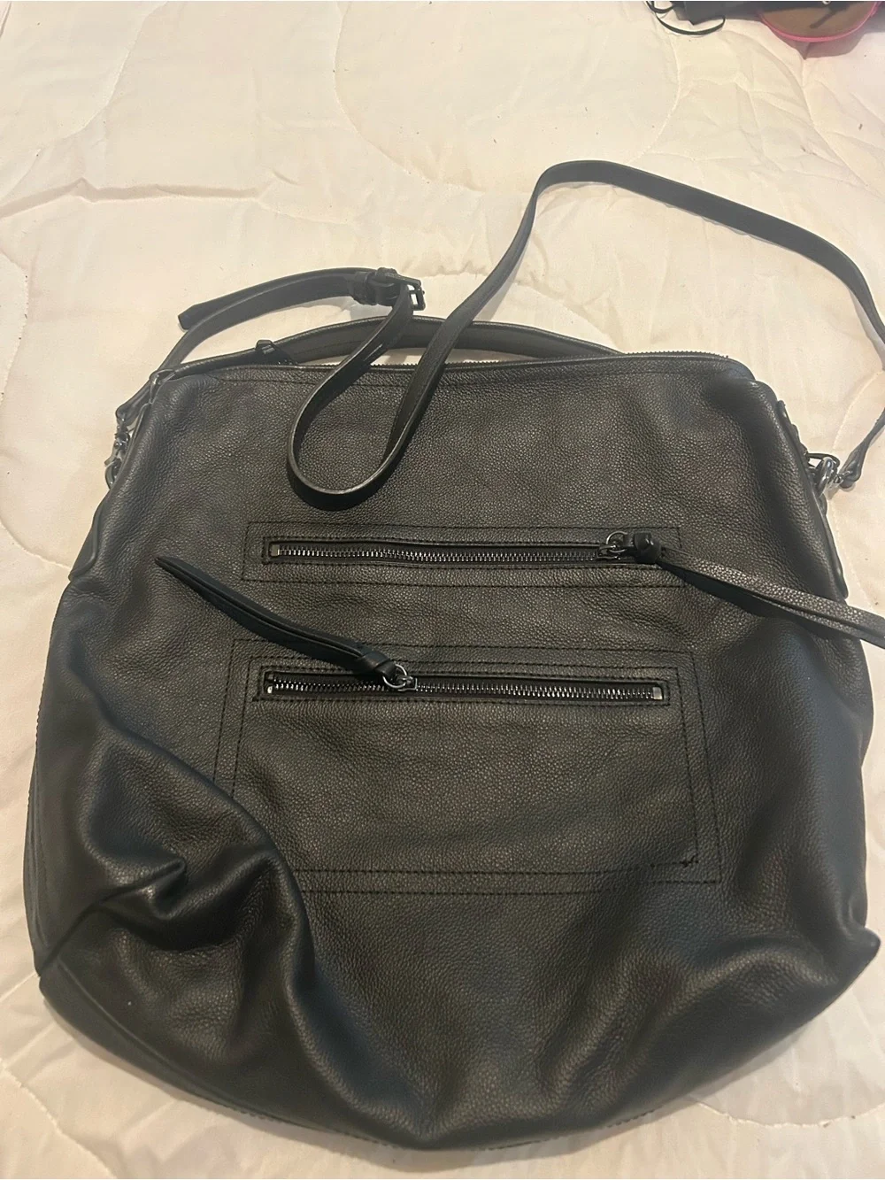 Botkier Black Pebbled Leather Shoulder Bag